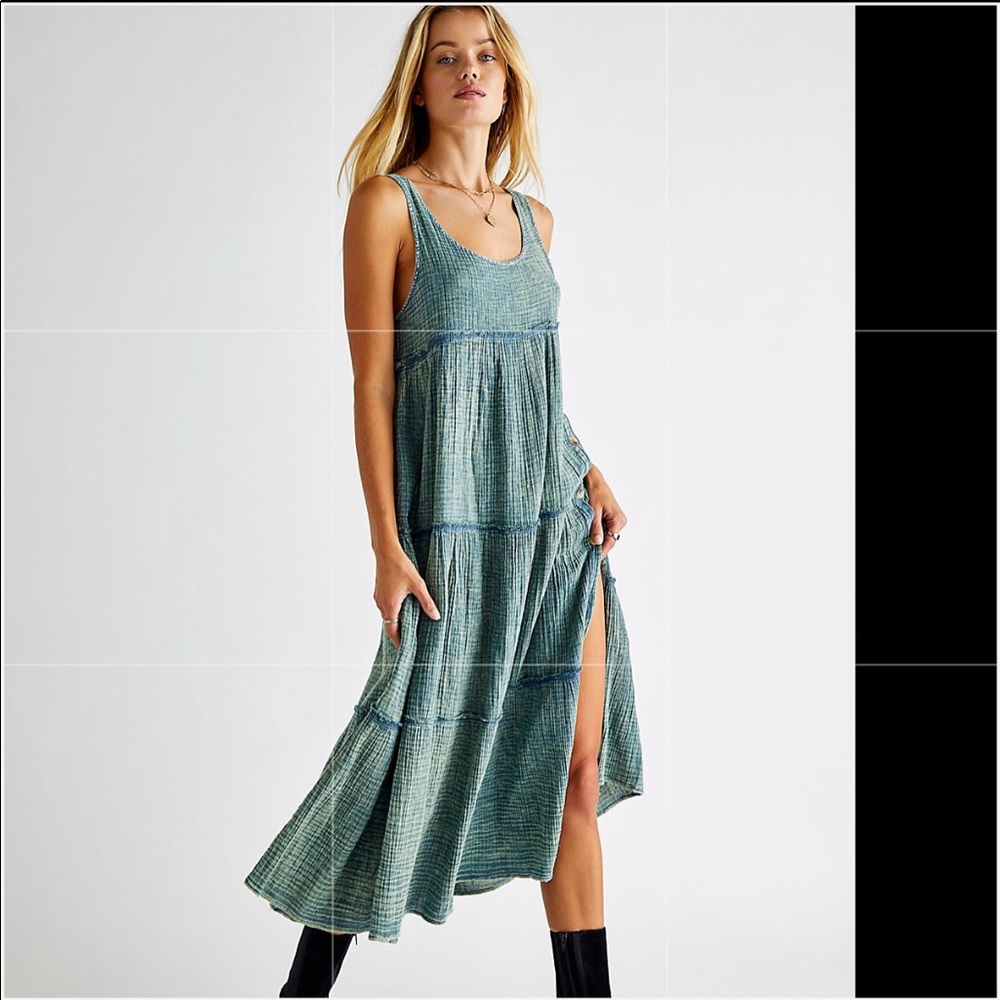 Free People Natalie Midi Dress - S Spring Rain